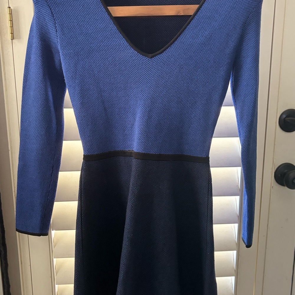 Club Monaco Blue and Black Knit dress size XS long sleeve sweater‎ like heavy